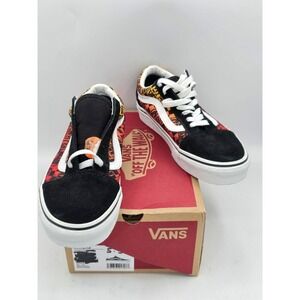 VANS Old Skool Logo Flame Low Top Sneakers Size 5.5 M/ 7.0W Unisex Off The Wall
